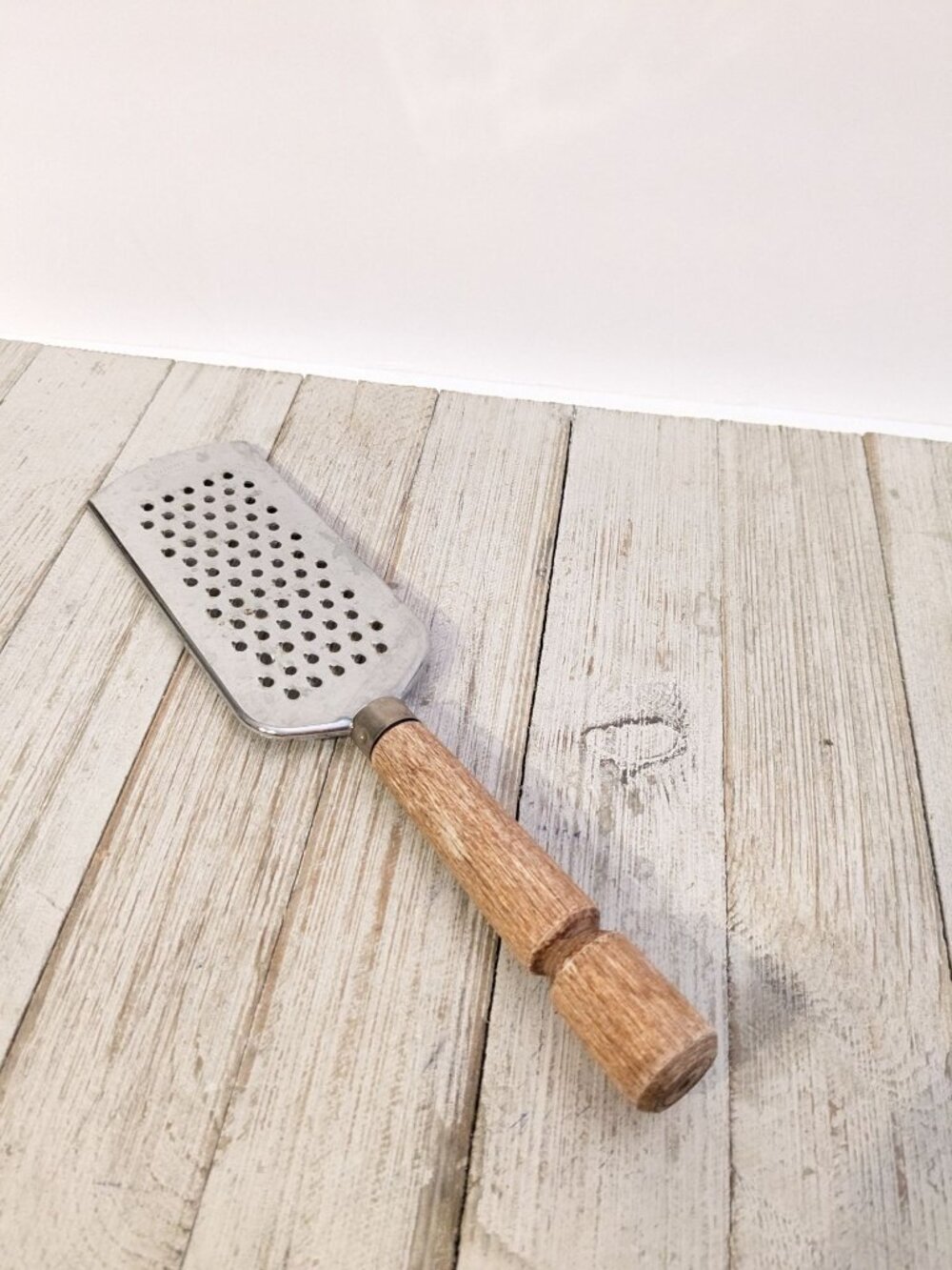 Bonny Grater Zester Cheese Garlic Stainless Steel Hand Held Wood Handle